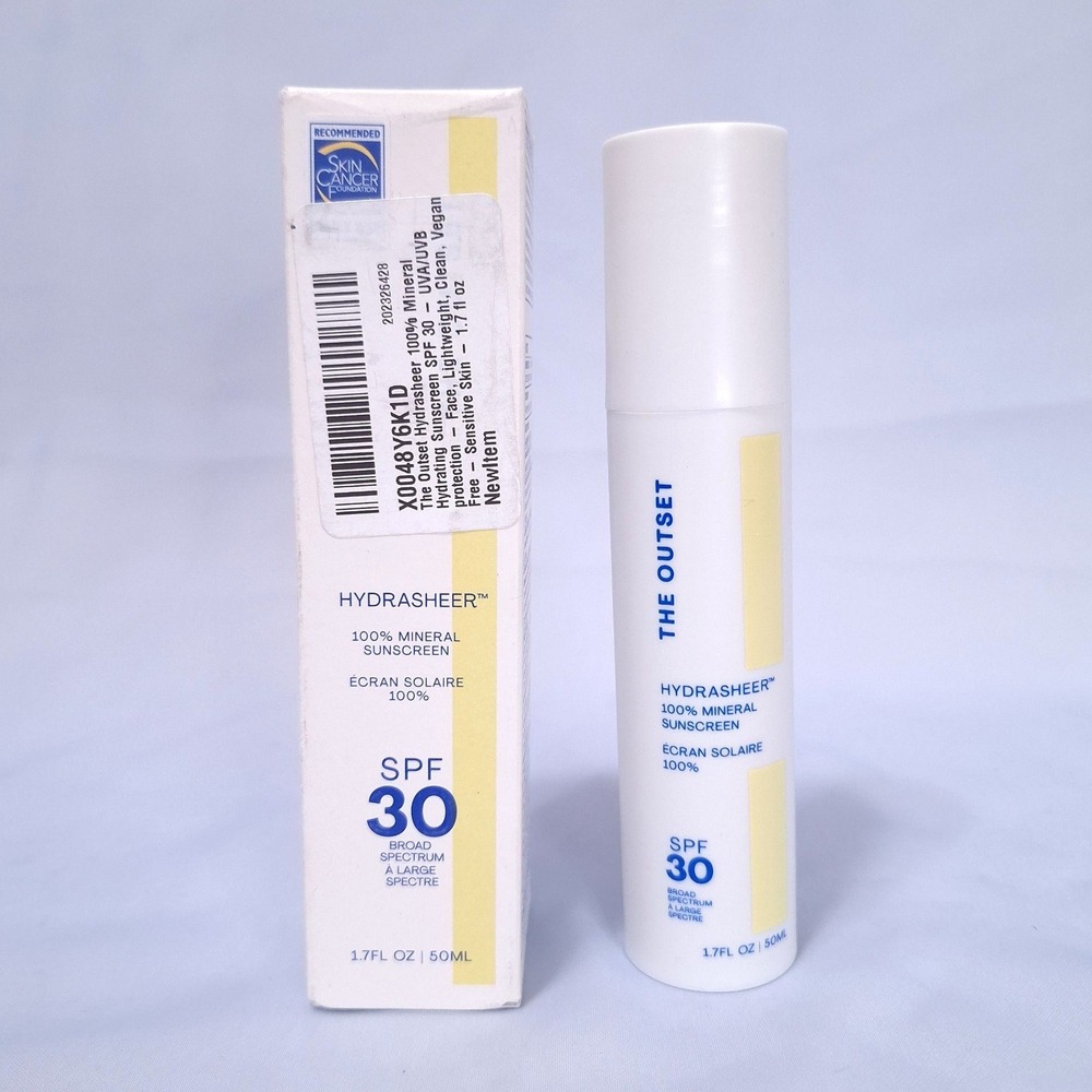The Outset Hydrasheer 100% Mineral Sunscreen SPF‎ 30 Sensitive 1.7fl oz 50ml New